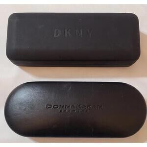 2pk Donna Karan Sunglasses Hard Case Black Eyeglasses Clam Shells Eyewear EUC